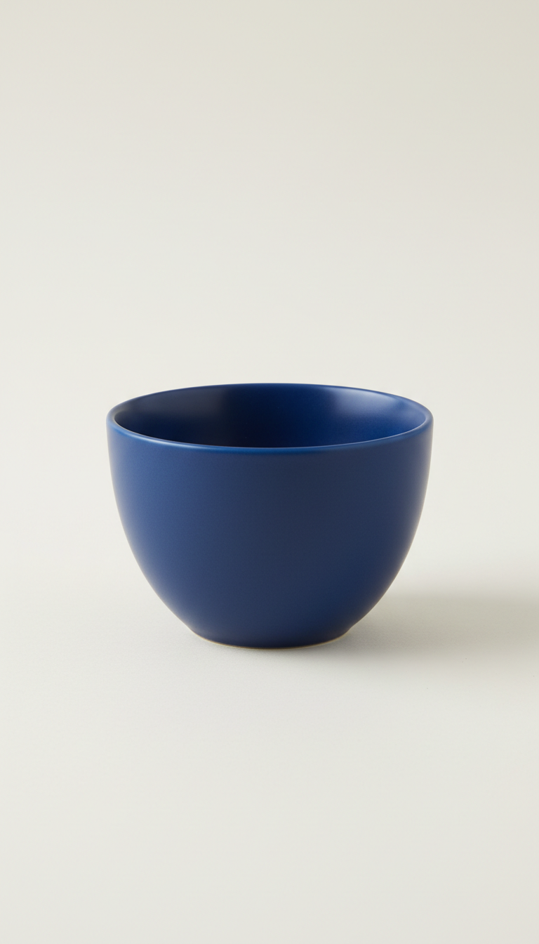 Taza de porcelana azul profundo