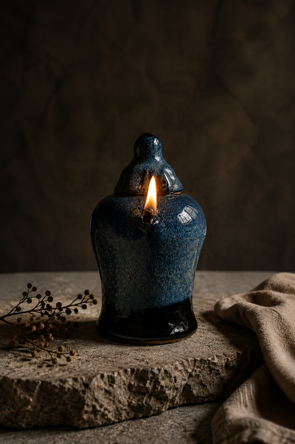 Diosa Noche · Lámpara de aceite